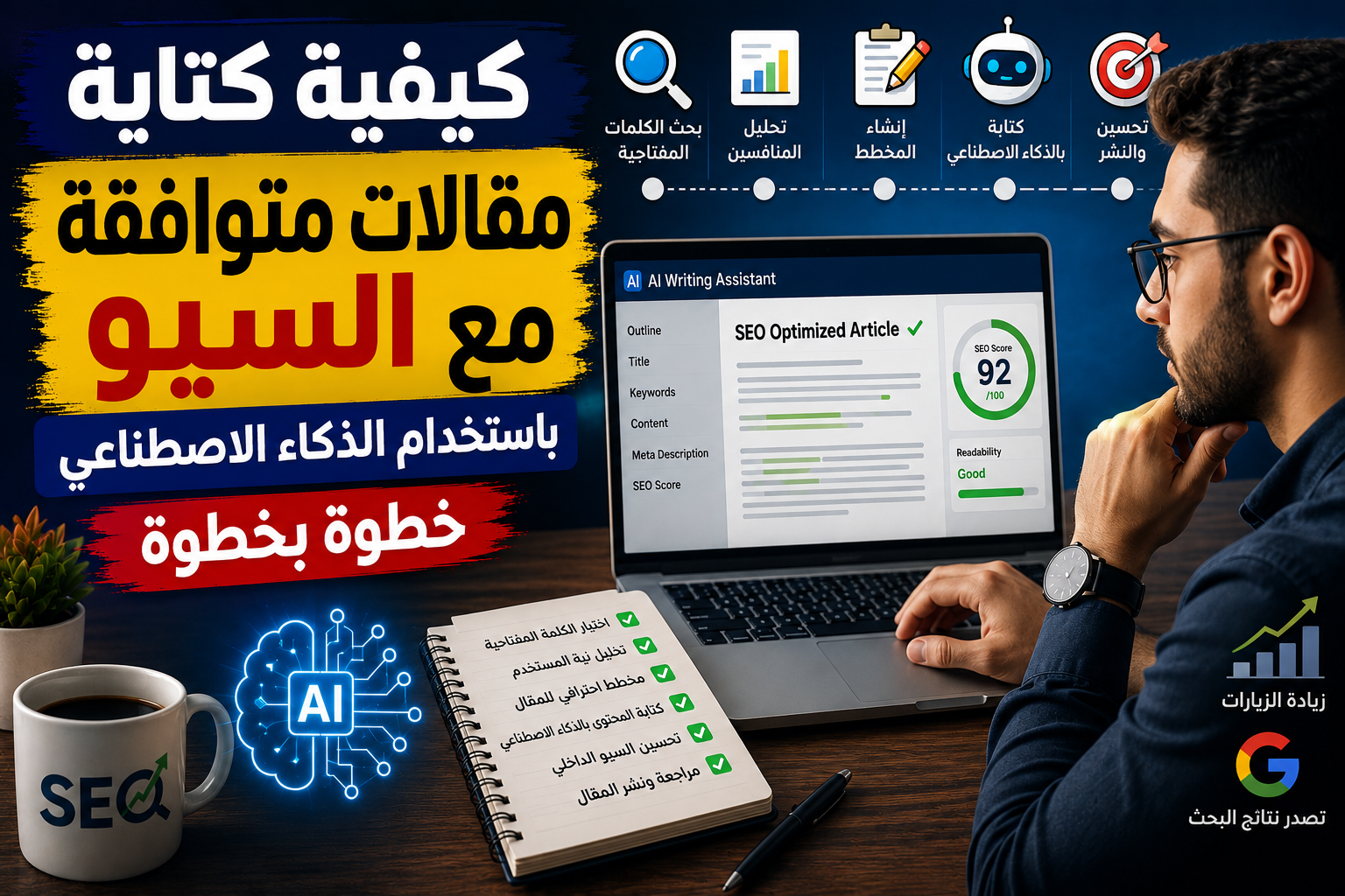 كيفية كتابة مقالات متوافقة مع السيو باستخدام الذكاء الاصطناعي خطوة بخطوة
